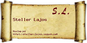 Steller Lajos névjegykártya